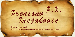 Predisav Krejaković vizit kartica